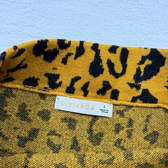 O.Vianca Leopard Knit Mini Skirt Mustard Black, Size Small - Picture 5 of 7